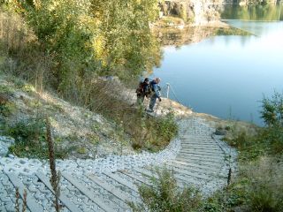 Treppe zum Einstieg